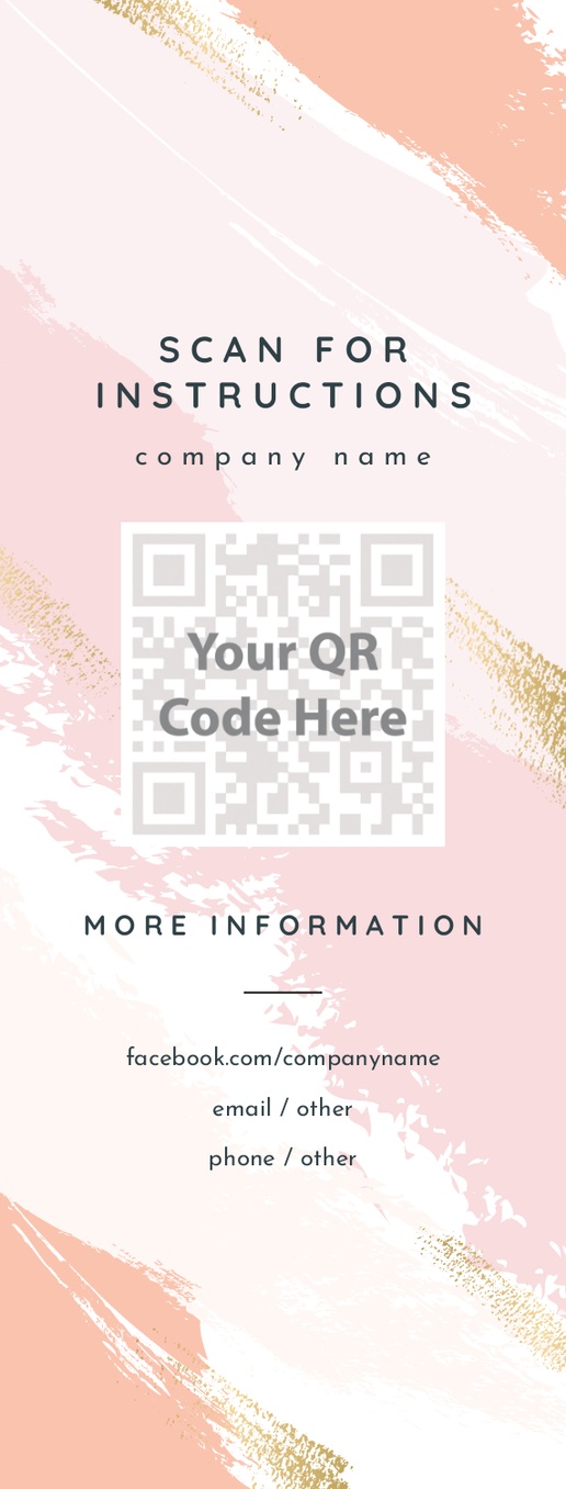 A aftercare instructions cream white design for QR Code