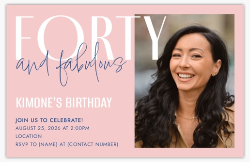 Design Preview for Milestone Birthday Invitations & Announcements Templates, 4.6” x 7.2” Flat