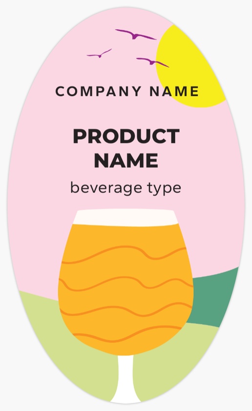 Design Preview for Design Gallery: Minimal Beer Labels, Oval 12.5 x 7.5 cm Vertical
