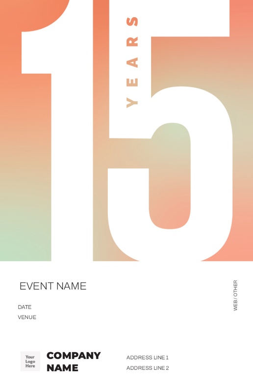 A 15 15th cream white design for Events with 1 uploads
