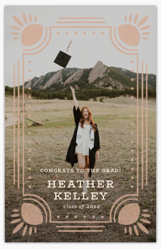 A full bleed photo grad black brown design for Graduation Announcements with 1 uploads