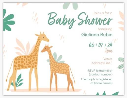A giraffe baby giraffe baby shower yellow white design for Gender Neutral