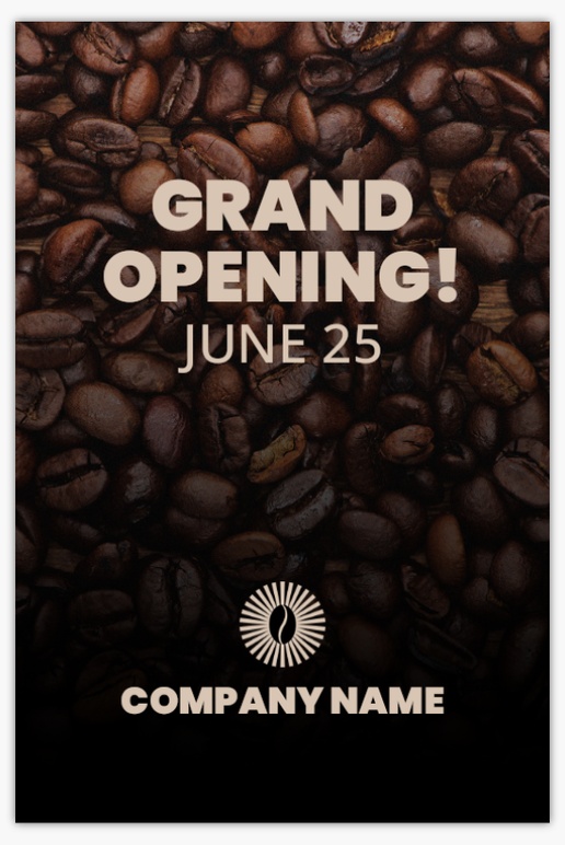 A coffee bean grand opening black brown design