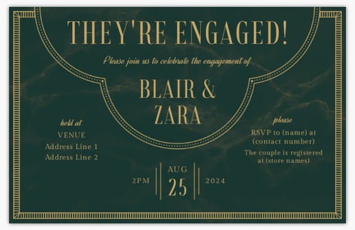 Design Preview for Engagement Party Invitations & Announcements, 4.6” x 7.2” Flat
