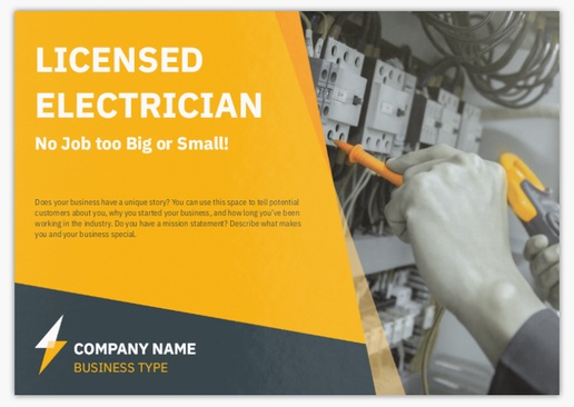 Design Preview for Design Gallery: Electricians Postcards, A5 (148 x 210 mm)