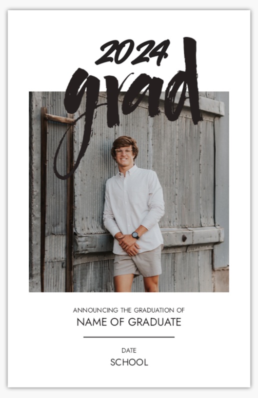A graduation 2019 white gray design for Graduation Announcements with 1 uploads
