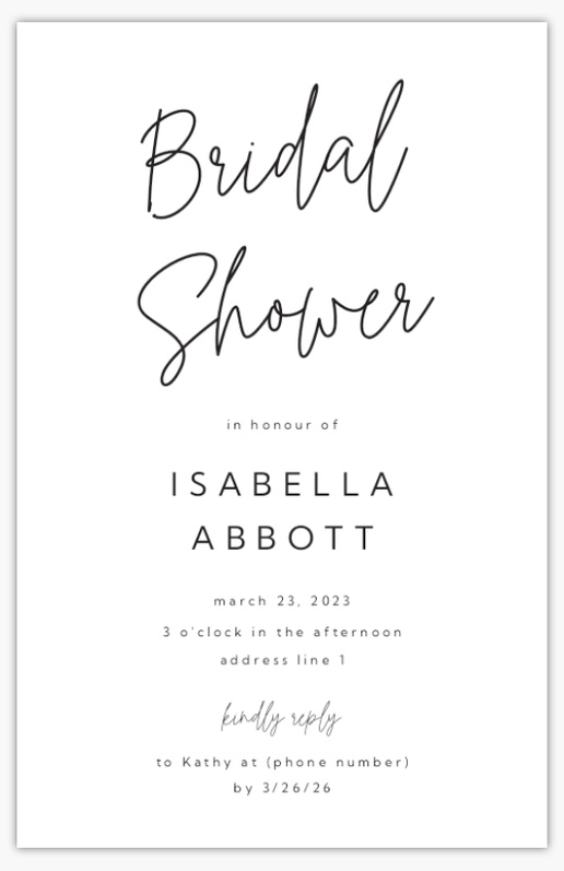 Design Preview for Design Gallery: Minimal Invitations & Announcements, 4.6” x 7.2” Flat