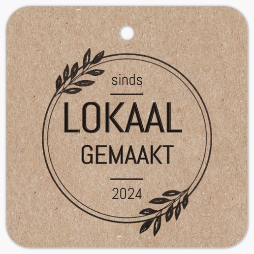 Voorvertoning ontwerp voor Ontwerpgalerij: Boerenmarkt Hang tags, 5 x 5 cm Kraftpapier