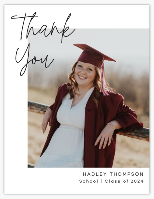A grad thank you white gray design for Occasion with 1 uploads