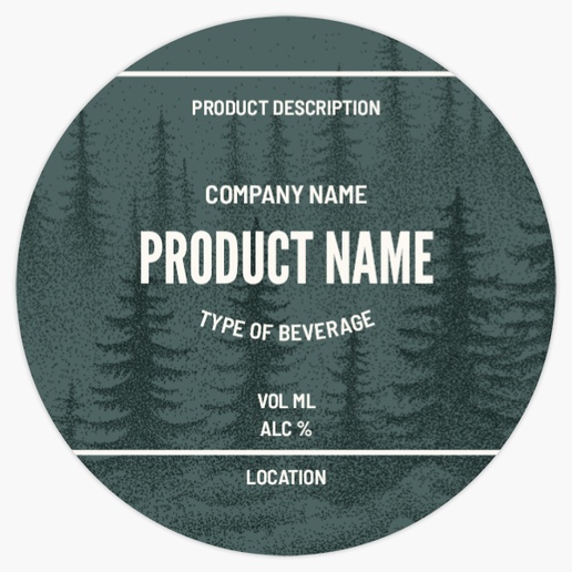 Design Preview for Design Gallery: Nature & Landscapes Beer Labels, Circle 7.5 x 7.5 cm Horizontal