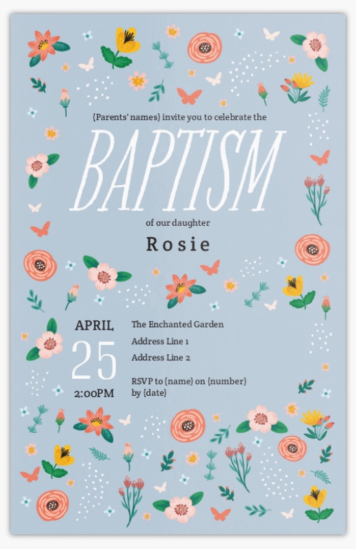 Design Preview for Religious, Christening & Baptism Invitations, 18.2 x 11.7 cm