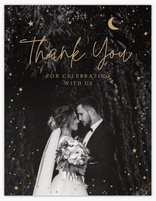 A photo thank you note celestial sky brown design for Wedding with 1 uploads