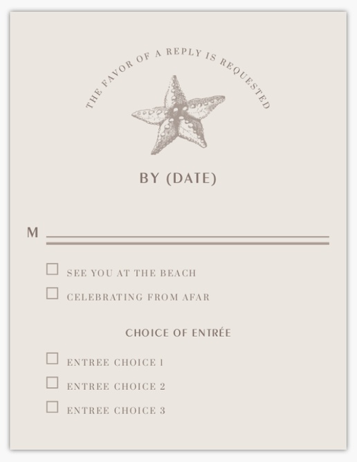A starfish destination save the date gray design for Theme