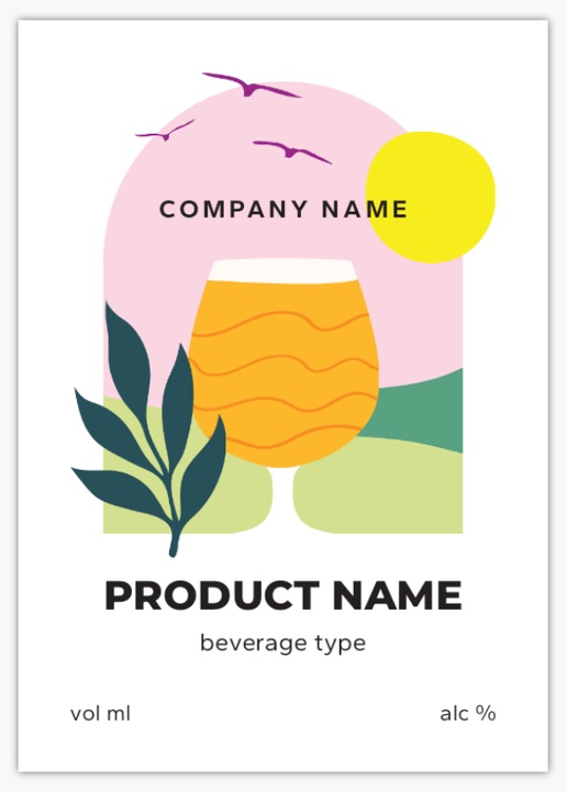 Design Preview for Design Gallery: Minimal Beer Labels, Rectangle 10.5 x 7.4 cm (A7) Vertical