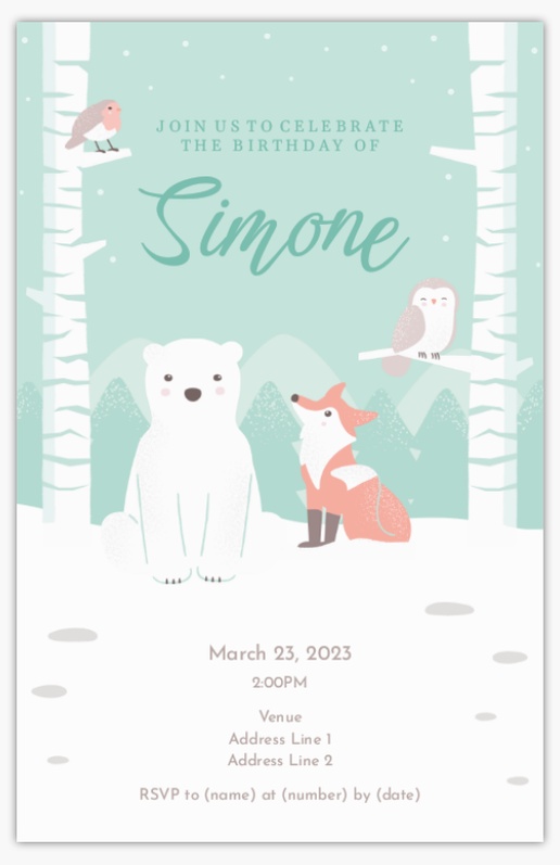 A woodland birthday white pink design for Theme