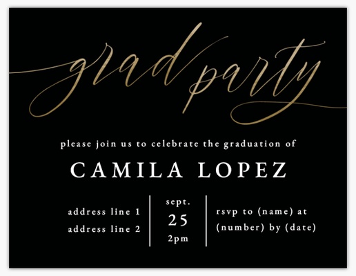 Design Preview for Graduation Party Invitations & Announcements Templates, 5.5" x 4" Flat