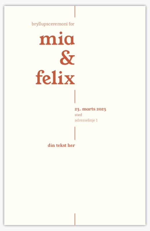 Forhåndsvisning af design for Designgalleri: Efterår Bryllupsprogrammer, 21,6 x 13,9 cm