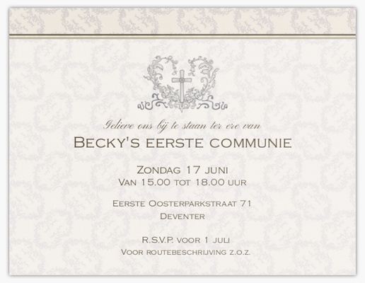 Voorvertoning ontwerp voor Ontwerpgalerij: Eerste communie Kaarten en uitnodigingen, Ongevouwen 13,9 x 10,7 cm
