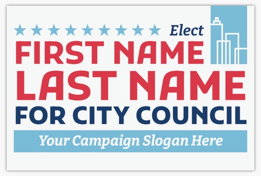 Design Preview for Political Yard Signs, 12" x 18" Horizontal
