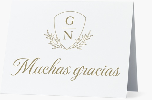 Un tradicional tarjeta de agradecimiento de boda diseño crema para Elegante