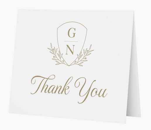 A traditional wedding thank you card white gray design for Elegant