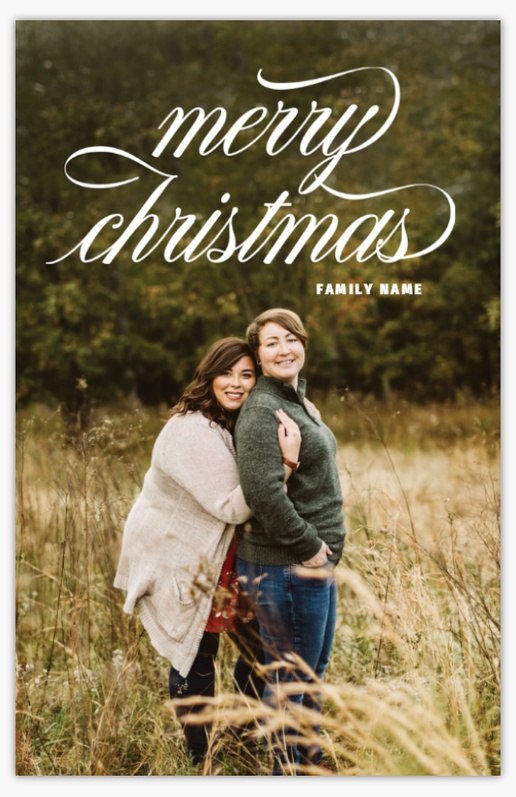 Design Preview for Elegant Christmas Cards Templates, Flat 4.6" x 7.2" 