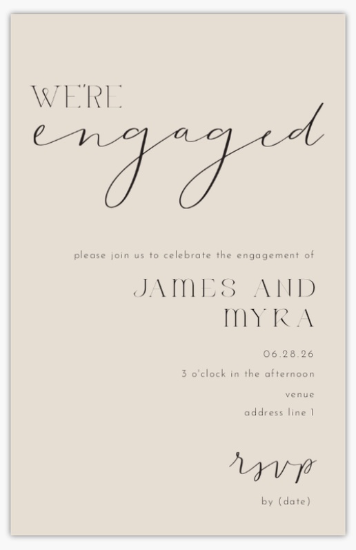 Design Preview for Engagement Party Invitations & Announcements, 4.6” x 7.2” Flat