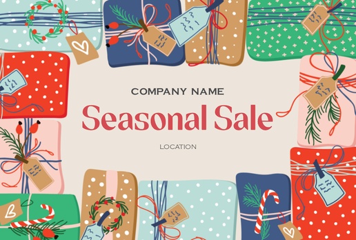 A seasonal sale discount cream brown design