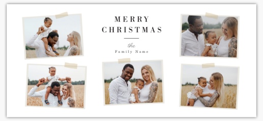 Design Preview for Rustic Christmas Cards Templates, Flat 4” x 8” 