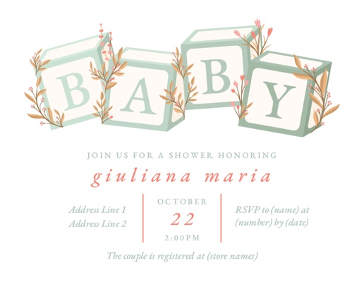 Design Preview for Couples Shower Invitations, 5.5" x 4" Flat