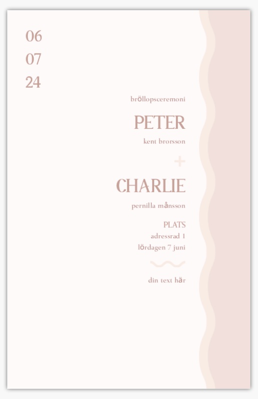 Förhandsgranskning av design för Designgalleri: Modernt Bröllopsprogram, 21,6 x 13,9 cm