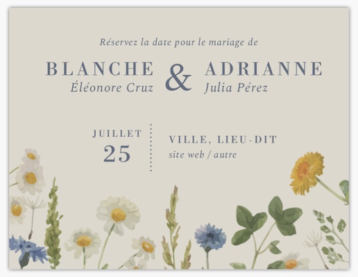 Aperçu du graphisme pour Galerie de modèles : cartes « save the date » pour fleurs, 13,9 x 10,7 cm