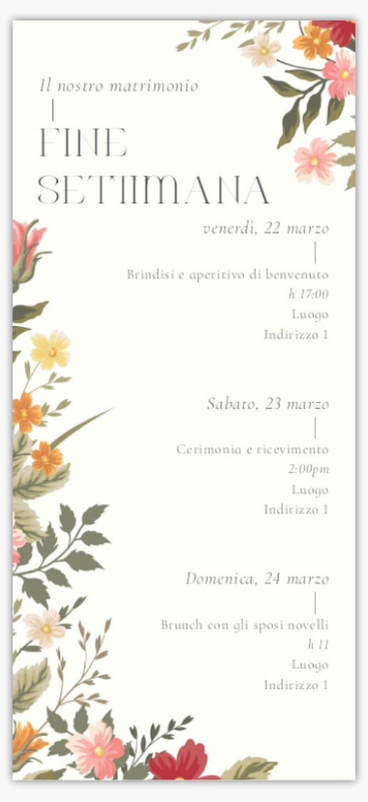 Anteprima design per Programmi di nozze: galleria di design, 21 x 9.5 cm
