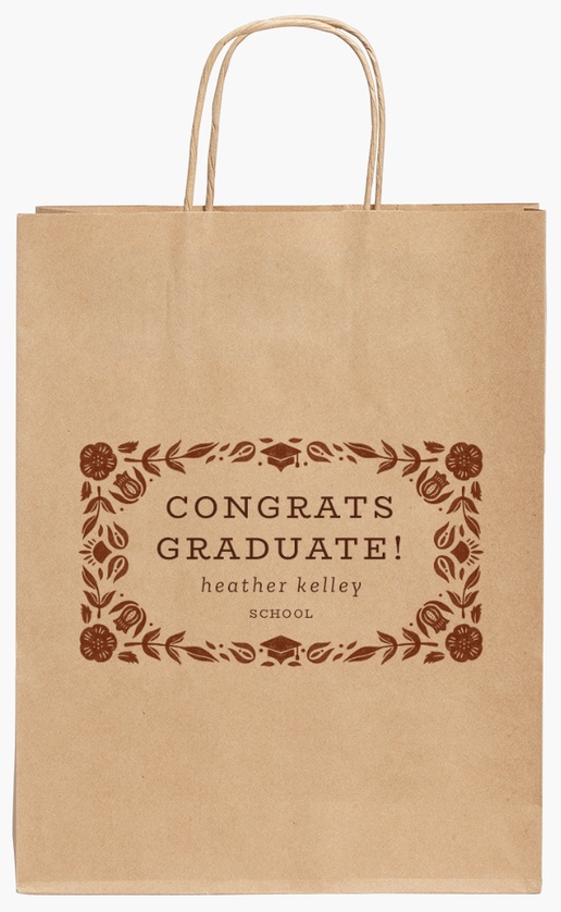 Design Preview for Design Gallery: Florals & Greenery Standard Kraft Paper Bags, 240 x 110 x 310 mm