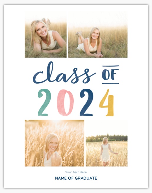 A 3 picture bright white brown design for Graduation with 4 uploads