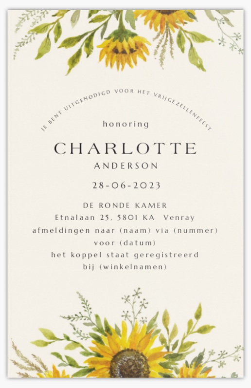 Voorvertoning ontwerp voor Ontwerpgalerij: Bruiloftevenementen Kaarten en uitnodigingen, Ongevouwen 18.2 x 11.7 cm