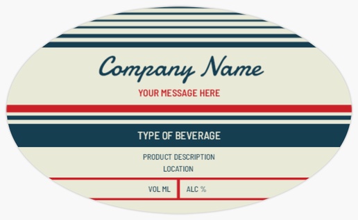 Design Preview for Design Gallery: Retro & Vintage Beer Labels, Oval 12.5 x 7.5 cm Horizontal