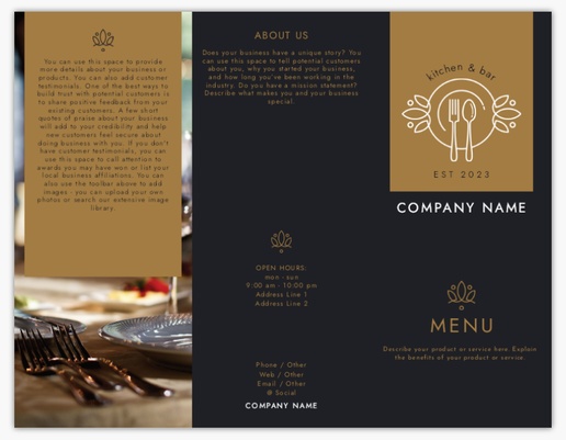 Design Preview for Design Gallery: Food Catering Custom Menus, Tri-Fold Menu