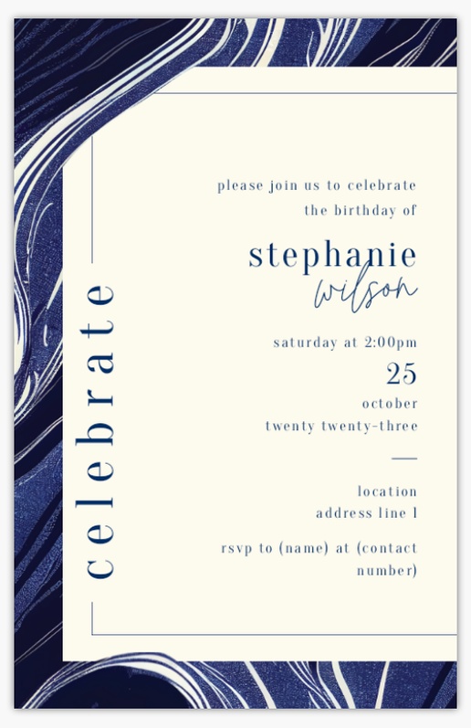 Design Preview for Adult Birthday Invitations & Announcements Templates, 4.6” x 7.2” Flat