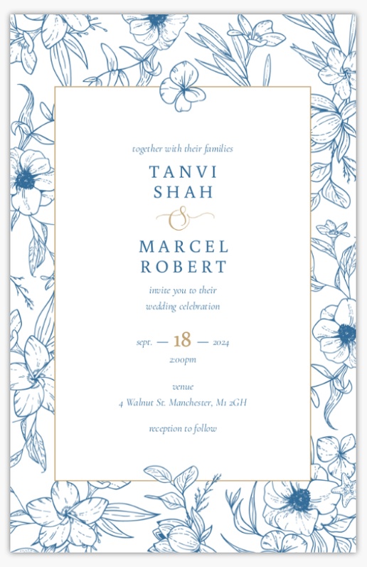 Design Preview for Wedding Invitations, Flat 21.6 x 13.9 cm