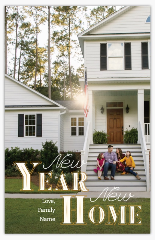 Design Preview for New Years Holiday Cards: Designs and Templates, Flat 4.6" x 7.2" 