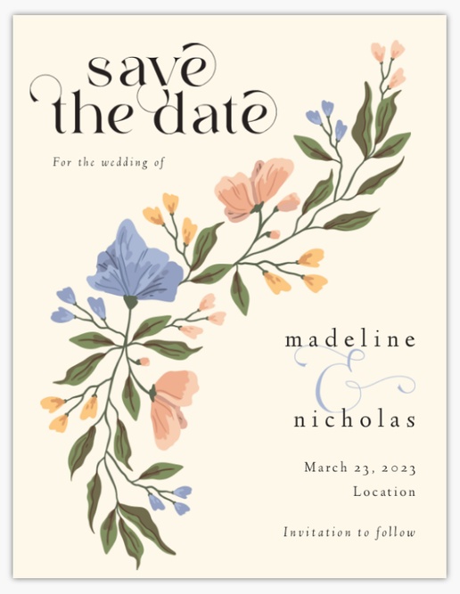 Design Preview for Vintage Save the Date Cards Templates, 5.5" x 4"