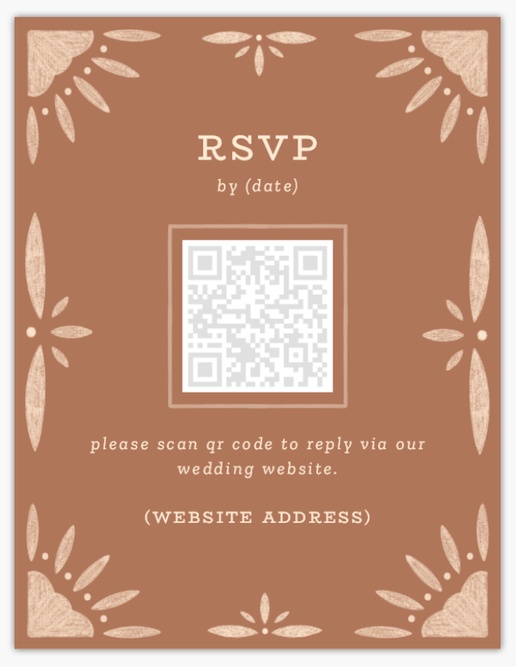 A rsvp card wedding brown design for Theme