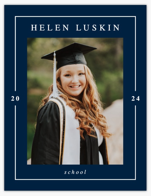 A commencement grad blue design for Theme with 1 uploads