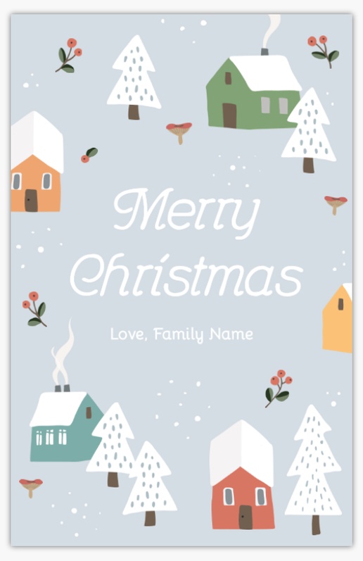 Design Preview for Design Gallery: Snowflakes & Winter Scenes Christmas Cards, Flat 4.6" x 7.2" 
