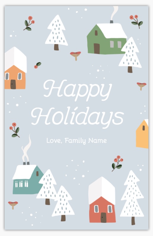 A holiday cottage village gray brown design for Greeting