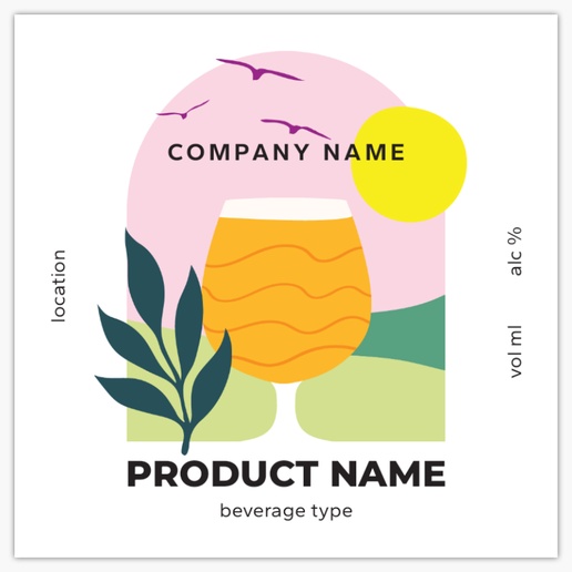 Design Preview for Design Gallery: Minimal Beer Labels, Square 9.5 x 9.5 cm Horizontal