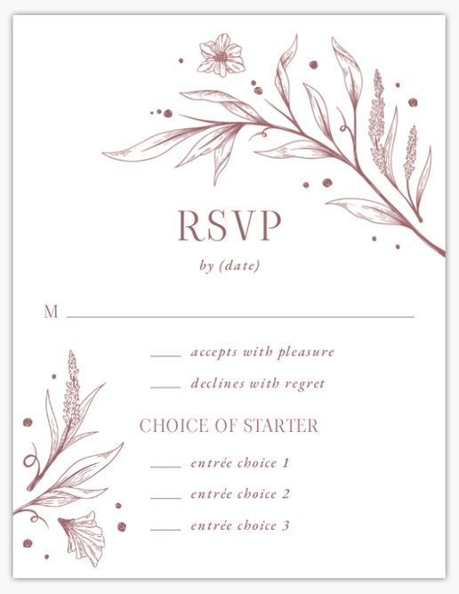 Design Preview for Design Gallery: Rustic Wedding RSVP Cards, 5.5" x 4" Flat