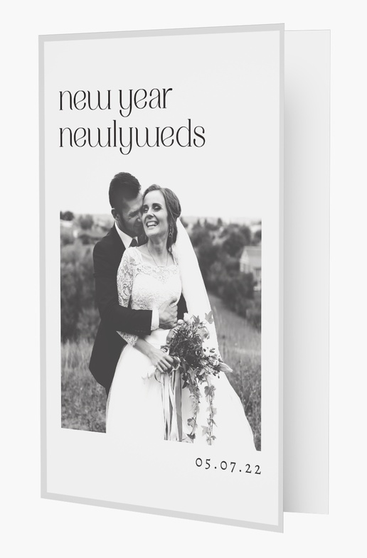 A newlyweds wedding white gray design for Greeting with 1 uploads
