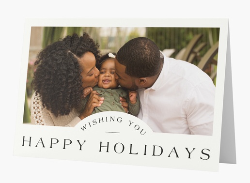 A happy holidays simple arch white gray design for Traditional & Classic with 1 uploads